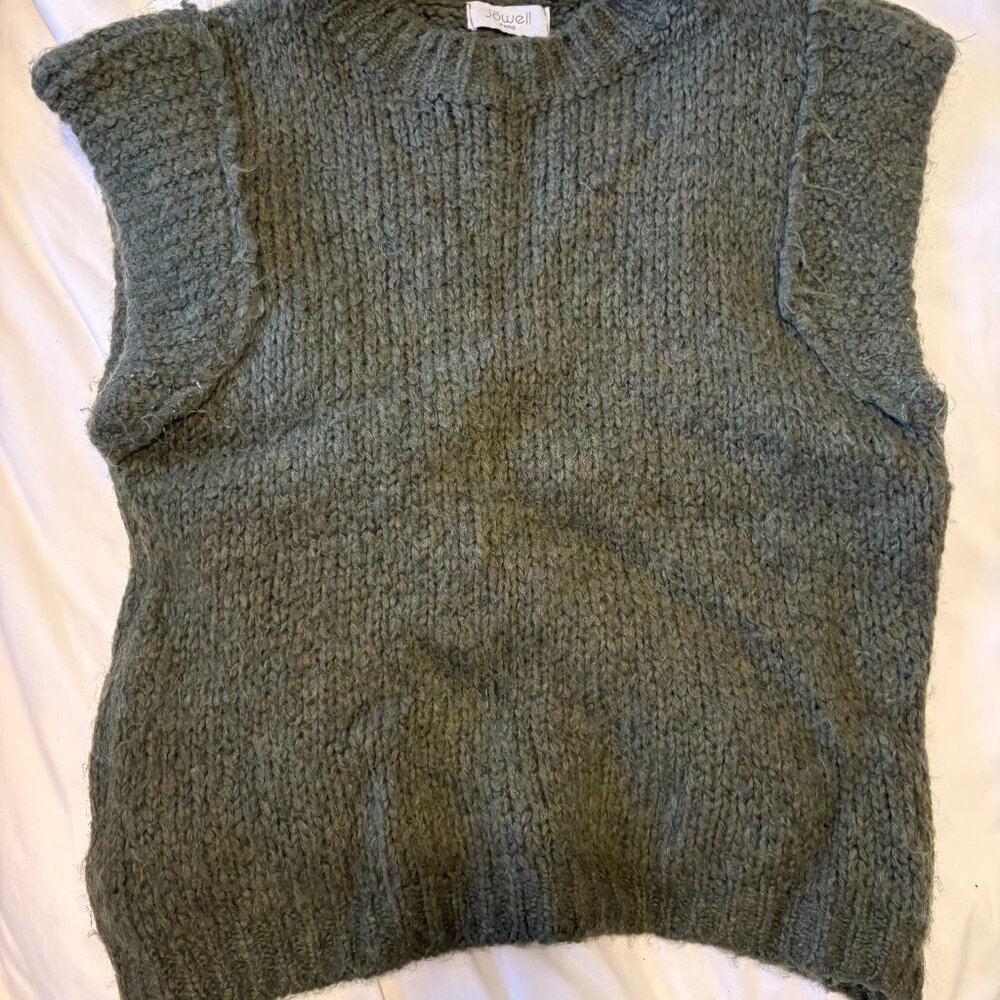 Jöwell Paris Chunky Knit Sweater Vest – Sage Green – Paris Boutique